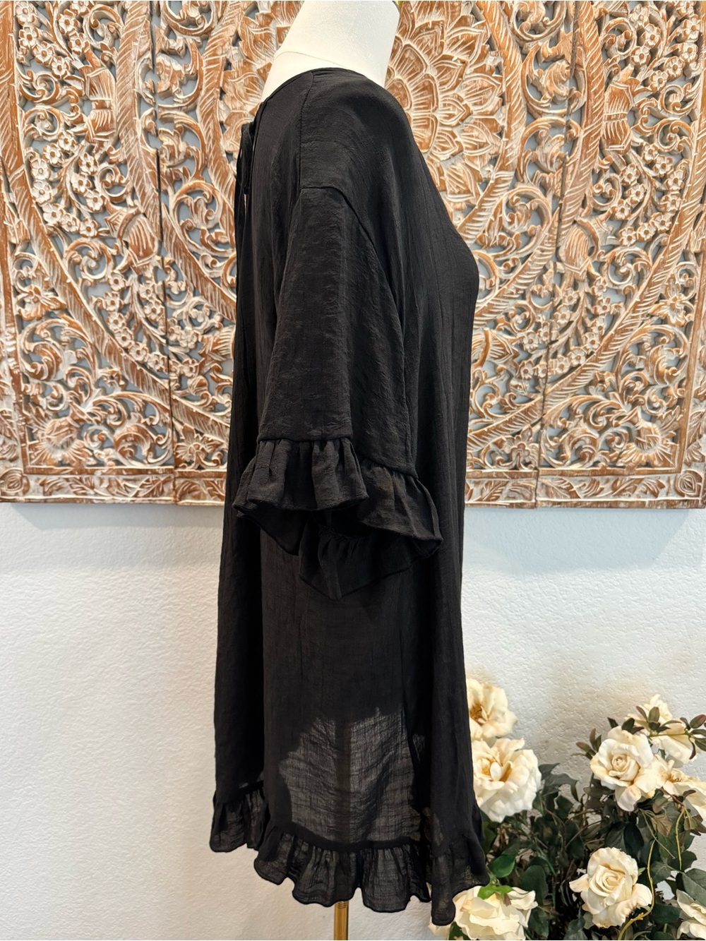 Ekouaer Fun Firty Ruffled Hem, Loose Fit, Lightweight Dress/ Coverup - Picture 7 of 14